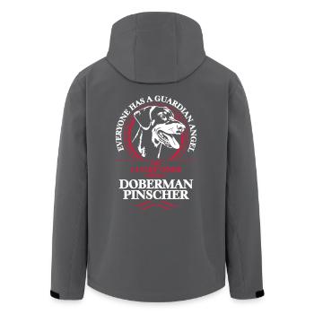 GUARDIAN ANGEL DOBERMAN PINSCHER - Recycelte Männer Softshell-Jacke von Stanley/Stella - Anthrazit - Hinten - AI Model Male 185 light (185cm)
