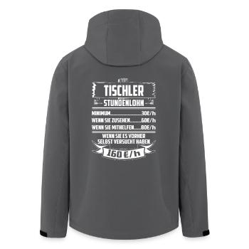 Tischler Stundenlohn - Recycelte Männer Softshell-Jacke von Stanley/Stella - Anthrazit - Hinten - AI Model Male 185 light (185cm)