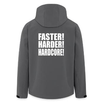 Faster Harder Hardcore DE - Recycelte Männer Softshell-Jacke von Stanley/Stella - Anthrazit - Hinten - AI Model Male 185 light (185cm)