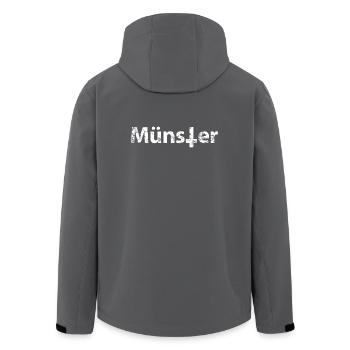 Schwarzes Münster - Recycelte Männer Softshell-Jacke von Stanley/Stella - Anthrazit - Hinten - AI Model Male 185 light (185cm)