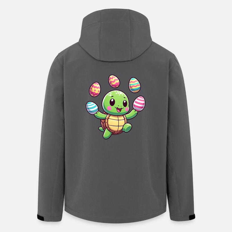Easter Turtle Juggling Eggs, Artist - Men’s Recycled Softshell Jacket by Stanley/Stella - anthracite