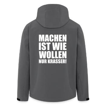 Machen ist wie wollen nur krasser w - Recycelte Männer Softshell-Jacke von Stanley/Stella - Anthrazit - Hinten - AI Model Male 185 light (185cm)