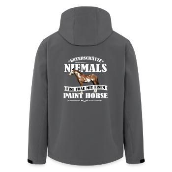 Paint Horse Pferde Shirt-UNF - Recycelte Männer Softshell-Jacke von Stanley/Stella - Anthrazit - Hinten - AI Model Male 185 light (185cm)