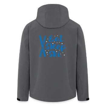 Eat Sleep Ski - Winter Sport Hütte Piste Skilift - Recycelte Männer Softshell-Jacke von Stanley/Stella - Anthrazit - Hinten - AI Model Male 185 light (185cm)
