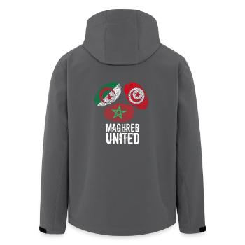 MAGHREB UNITED المغرب - Recycelte Männer Softshell-Jacke von Stanley/Stella - Anthrazit - Hinten - AI Model Male 185 light (185cm)