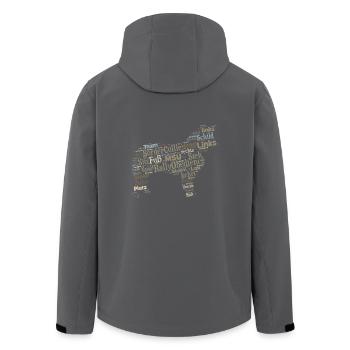 Border Collie Rally Obedience Wordcloud - Recycelte Männer Softshell-Jacke von Stanley/Stella - Anthrazit - Hinten - AI Model Male 185 light (185cm)