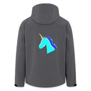 Einhorn Unicorn Geschenk Idee Blau Horn Schweif - Recycelte Männer Softshell-Jacke von Stanley/Stella - Anthrazit - Hinten - AI Model Male 185 light (185cm)