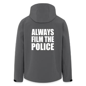Always film the police - Recycelte Männer Softshell-Jacke von Stanley/Stella - Anthrazit - Hinten - AI Model Male 185 light (185cm)