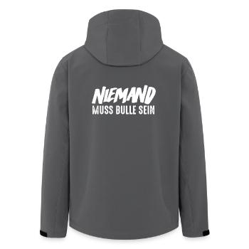 NIemand muss Bulle sein - Recycelte Männer Softshell-Jacke von Stanley/Stella - Anthrazit - Hinten - AI Model Male 185 light (185cm)