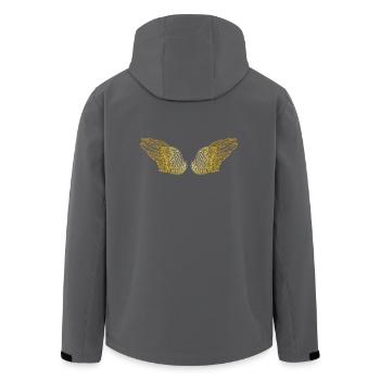 Flauschige goldene Engelsflügel - Recycelte Männer Softshell-Jacke von Stanley/Stella - Anthrazit - Hinten - AI Model Male 185 light (185cm)