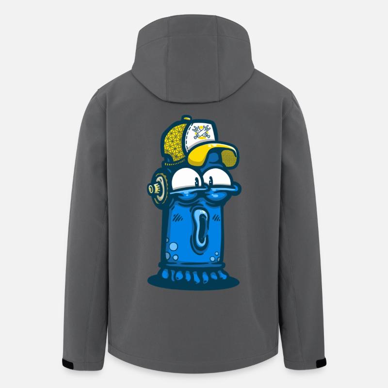 Aérosol avec visage de graffiti - Veste softshell homme en polyester recyclé Stanley/Stella - charbon