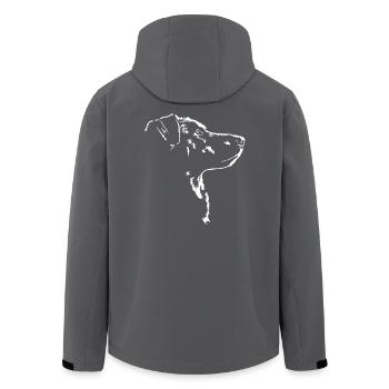 Beauceron Silhouette Hund Hunde Wilsigns - Recycelte Männer Softshell-Jacke von Stanley/Stella - Anthrazit - Hinten - AI Model Male 185 light (185cm)