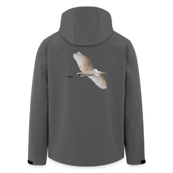Silberreiher im Flug - Fotografie - Recycelte Männer Softshell-Jacke von Stanley/Stella - Anthrazit - Hinten - AI Model Male 185 light (185cm)