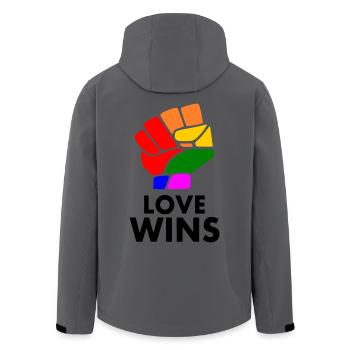 Love wins - Recycelte Männer Softshell-Jacke von Stanley/Stella - Anthrazit - Hinten - AI Model Male 185 light (185cm)
