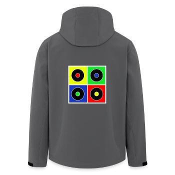 Vinyl - Recycelte Männer Softshell-Jacke von Stanley/Stella - Anthrazit - Hinten - AI Model Male 185 light (185cm)