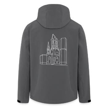 Gedächtniskirche Berlin - Recycelte Männer Softshell-Jacke von Stanley/Stella - Anthrazit - Hinten - AI Model Male 185 light (185cm)