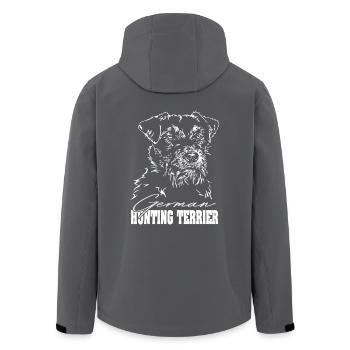 GERMAN HUNTING TERRIER Rauhaar Wilsigns Jagdhund - Recycelte Männer Softshell-Jacke von Stanley/Stella - Anthrazit - Hinten - AI Model Male 185 light (185cm)