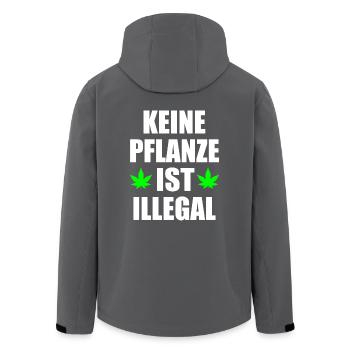 keine pflanze ist illegal - Recycelte Männer Softshell-Jacke von Stanley/Stella - Anthrazit - Hinten - AI Model Male 185 light (185cm)