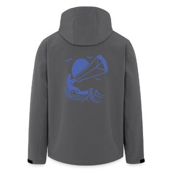Kitesurfer in Aktion Silhouette - Recycelte Männer Softshell-Jacke von Stanley/Stella - Anthrazit - Hinten - AI Model Male 185 light (185cm)
