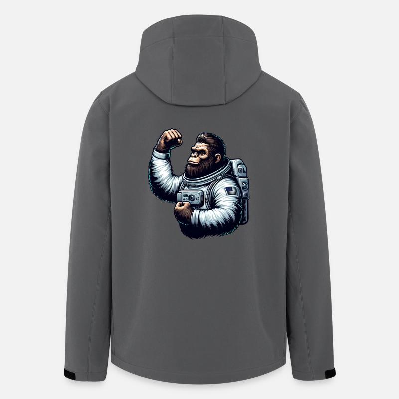Astronaut Affe Schimpanse Gorilla - Recycelte Männer Softshell-Jacke von Stanley/Stella - Anthrazit