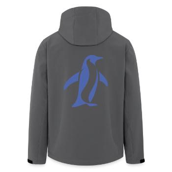 Pinguin Südpol Silhouette Minimalistisch - Recycelte Männer Softshell-Jacke von Stanley/Stella - Anthrazit - Hinten - AI Model Male 185 light (185cm)