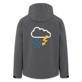 Weather - Thunder Storm - Rain - Men’s Recycled Softshell Jacket by Stanley/Stella - anthracite - Back - AI Model Male 185 light (185cm)
