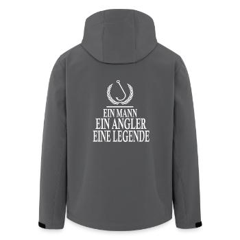 Angler - Recycelte Männer Softshell-Jacke von Stanley/Stella - Anthrazit - Hinten - AI Model Male 185 light (185cm)