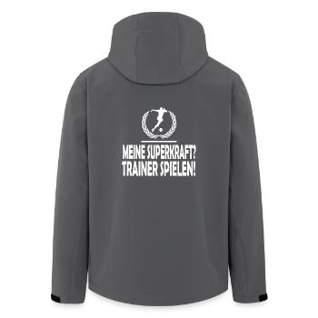 Fußball - Recycelte Männer Softshell-Jacke von Stanley/Stella - Anthrazit - Hinten - AI Model Male 185 light (185cm)
