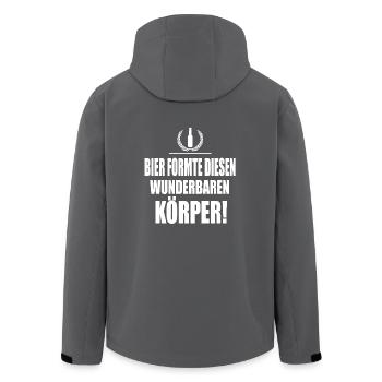 Bier, Bier T-Shirt, Biertrinker, Bierliebe - Recycelte Männer Softshell-Jacke von Stanley/Stella - Anthrazit - Hinten - AI Model Male 185 light (185cm)