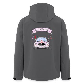 Just Married Hochzeitsauto rosa - Recycelte Männer Softshell-Jacke von Stanley/Stella - Anthrazit - Hinten - AI Model Male 185 light (185cm)