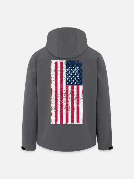 USA Flagge - Recycelte Männer Softshell-Jacke von Stanley/Stella - Anthrazit