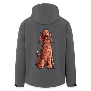 Süßer Irish Setter - Recycelte Männer Softshell-Jacke von Stanley/Stella - Anthrazit - Hinten - AI Model Male 185 light (185cm)