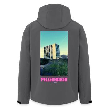 PELZERHAKEN _ OSTSEE _ NEUSTADT IN HOLSTEIN  - Recycelte Männer Softshell-Jacke von Stanley/Stella - Anthrazit - Hinten - AI Model Male 185 light (185cm)