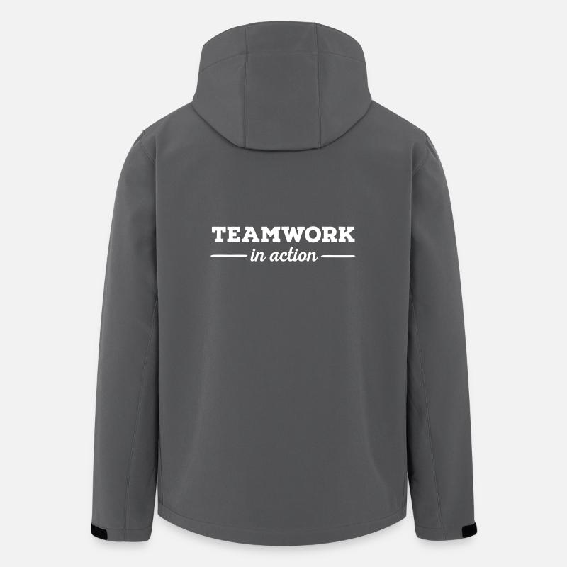 Travail d'équipe - Veste softshell homme en polyester recyclé Stanley/Stella - charbon