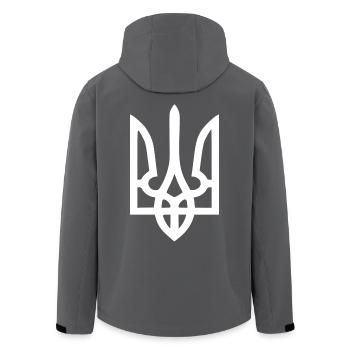 Ukraine - Recycelte Männer Softshell-Jacke von Stanley/Stella - Anthrazit - Hinten - AI Model Male 185 light (185cm)
