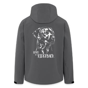 Loved by a Ridgeback Hunde Rhodesian Ridgeback - Recycelte Männer Softshell-Jacke von Stanley/Stella - Anthrazit - Hinten - AI Model Male 185 light (185cm)
