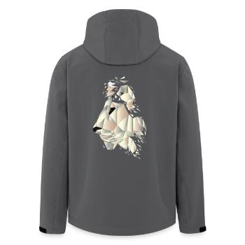 geometrischer Löwe - Recycelte Männer Softshell-Jacke von Stanley/Stella - Anthrazit - Hinten - AI Model Male 185 light (185cm)