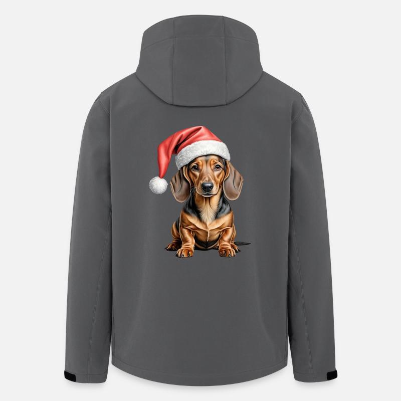 Dackel Weihnachtshund - Recycelte Männer Softshell-Jacke von Stanley/Stella - Anthrazit