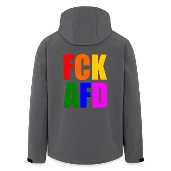 Fck afd - Recycelte Männer Softshell-Jacke von Stanley/Stella - Anthrazit - Hinten - AI Model Male 185 light (185cm)