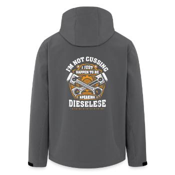 Diesel-Mechaniker-Hemd - Recycelte Männer Softshell-Jacke von Stanley/Stella - Anthrazit - Hinten - AI Model Male 185 light (185cm)