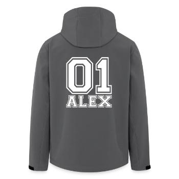 Alex - Name - Recycelte Männer Softshell-Jacke von Stanley/Stella - Anthrazit - Hinten - AI Model Male 185 light (185cm)