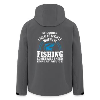 When I'm Fishing I Need Expert Advice - Recycelte Männer Softshell-Jacke von Stanley/Stella - Anthrazit - Hinten - AI Model Male 185 light (185cm)