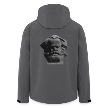 Karl Marx - Chemnitzer Nischel - Recycelte Männer Softshell-Jacke von Stanley/Stella - Anthrazit - Hinten - AI Model Male 185 light (185cm)