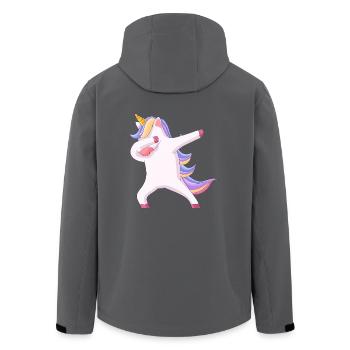 Einhorn Design Dab Dabbing - Recycelte Männer Softshell-Jacke von Stanley/Stella - Anthrazit - Hinten - AI Model Male 185 light (185cm)