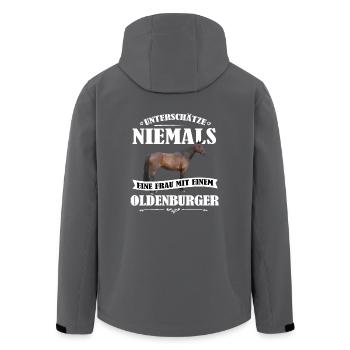 Oldenburger Pferde Shirt-UNF - Recycelte Männer Softshell-Jacke von Stanley/Stella - Anthrazit - Hinten - AI Model Male 185 light (185cm)