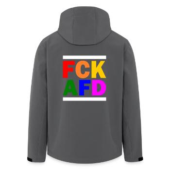 Fck afd - Recycelte Männer Softshell-Jacke von Stanley/Stella - Anthrazit - Hinten - AI Model Male 185 light (185cm)