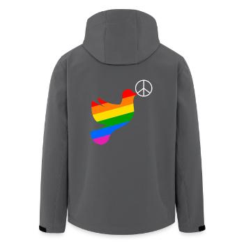 Friedenstaube Regenbogenfahne Peace - Recycelte Männer Softshell-Jacke von Stanley/Stella - Anthrazit - Hinten - AI Model Male 185 light (185cm)