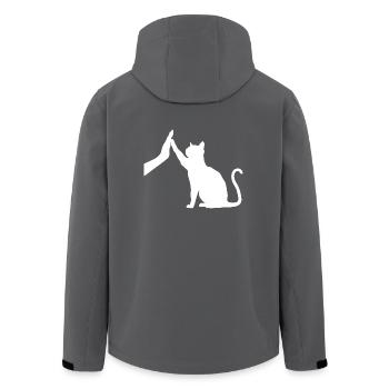 Silhouette Katzengrafik Lustige High Five Katzenbesitzer - Recycelte Männer Softshell-Jacke von Stanley/Stella - Anthrazit - Hinten - AI Model Male 185 light (185cm)