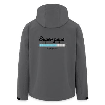 SuperPapa - Recycelte Männer Softshell-Jacke von Stanley/Stella - Anthrazit - Hinten - AI Model Male 185 light (185cm)