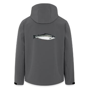 Lachs - Recycelte Männer Softshell-Jacke von Stanley/Stella - Anthrazit - Hinten - AI Model Male 185 light (185cm)